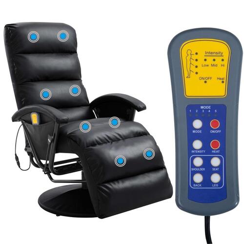 Massagestol kunstlæder sort