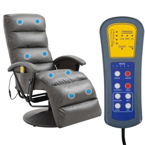Massagestol kunstlæder grå