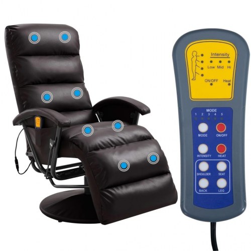Massagestol kunstlæder brun