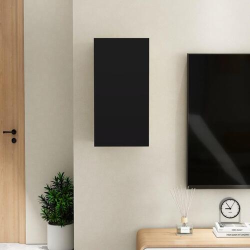 Tv-bord 30,5x30x60 cm konstrueret træ sort
