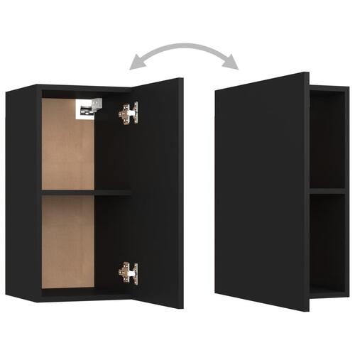 Tv-bord 30,5x30x60 cm konstrueret træ sort