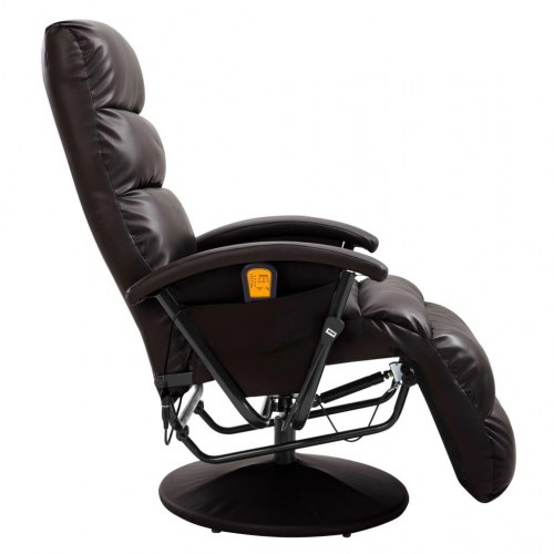 Massagestol kunstlæder brun