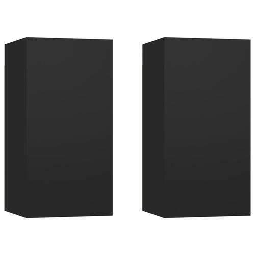 Tv-borde 2 stk. 30,5x30x60 cm konstrueret træ sort
