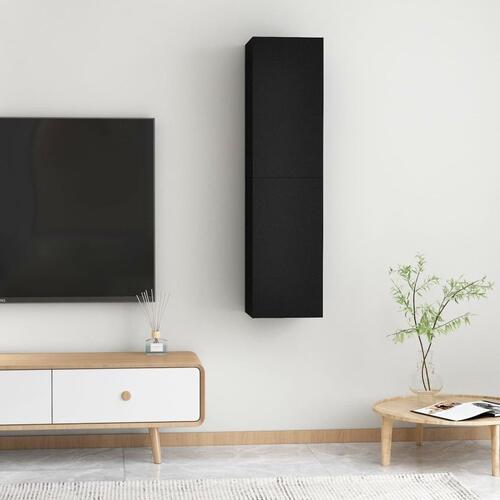 Tv-borde 2 stk. 30,5x30x60 cm konstrueret træ sort