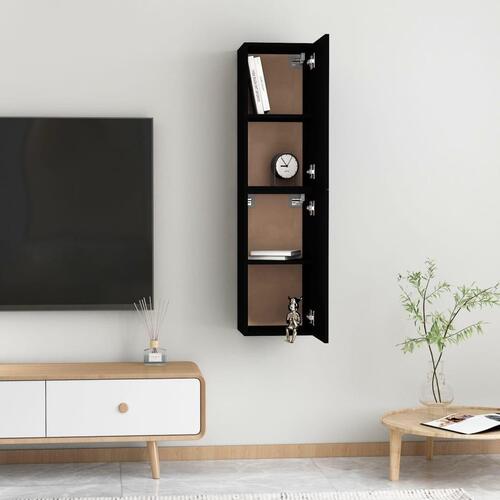 Tv-borde 2 stk. 30,5x30x60 cm konstrueret træ sort