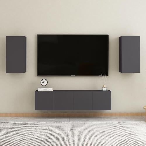 Tv-bord 30,5x30x60 cm konstrueret træ grå