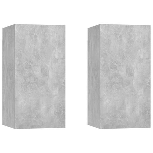 Tv-borde 2 stk. 30,5x30x60 cm konstrueret træ betongrå