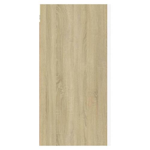 Tv-bord 30,5x30x60 cm konstrueret træ hvid og sonoma-eg