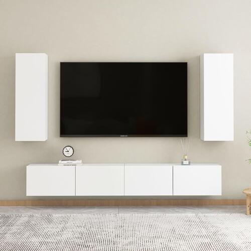 Tv-skab 30,5x30x90 cm konstrueret træ hvid
