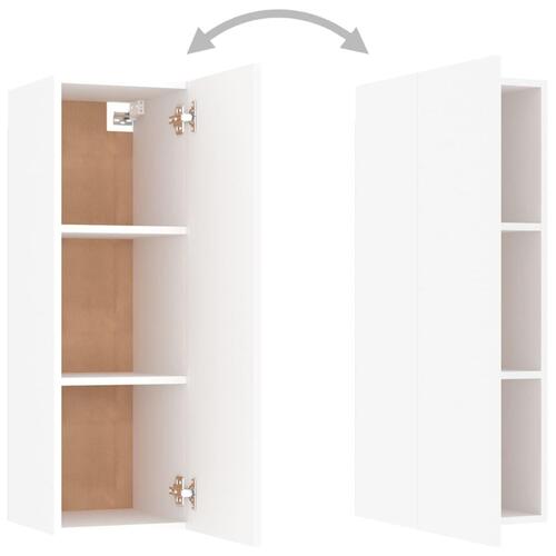 Tv-skab 30,5x30x90 cm konstrueret træ hvid