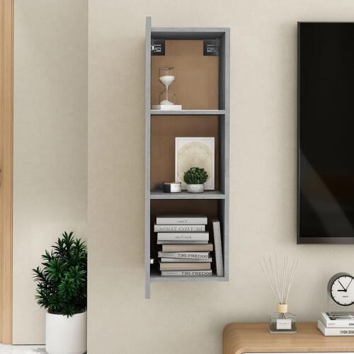 Tv-bord 30,5x30x90 cm konstrueret træ betongrå