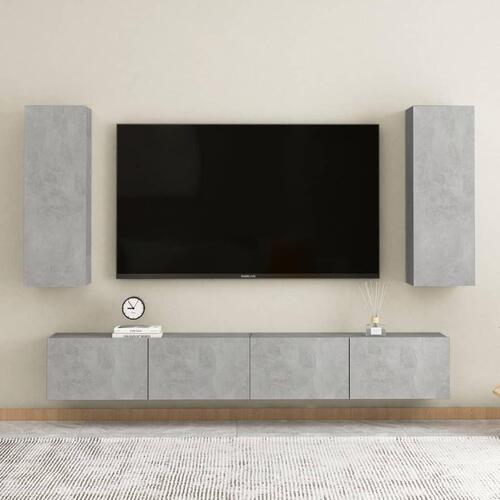 Tv-bord 30,5x30x90 cm konstrueret træ betongrå