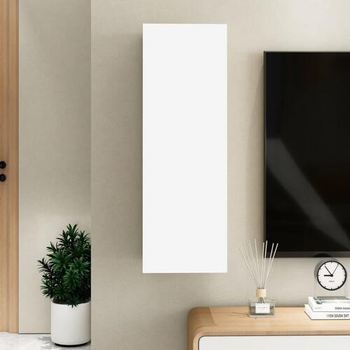 Tv-bord 30,5x30x90 cm konstrueret træ hvid og sonoma eg