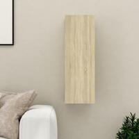 Tv-bord 30,5x30x90 cm konstrueret træ sonoma-eg
