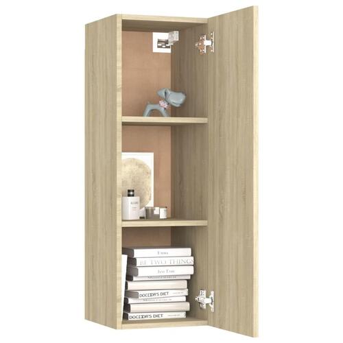 Tv-bord 30,5x30x90 cm konstrueret træ sonoma-eg