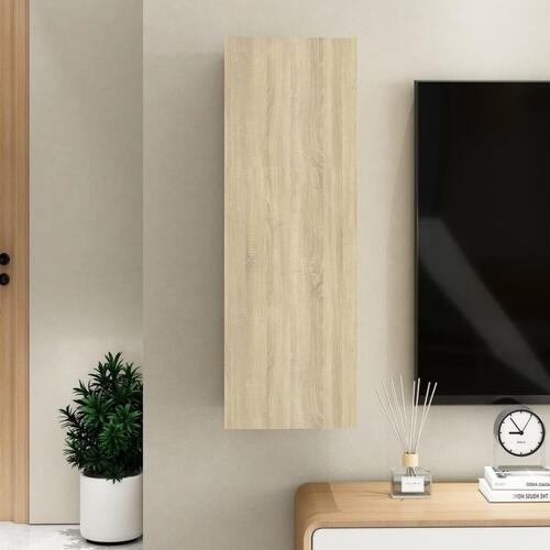 Tv-bord 30,5x30x90 cm konstrueret træ sonoma-eg