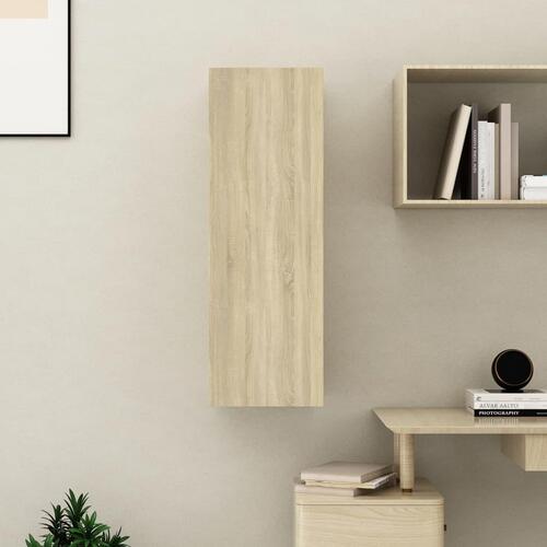 Tv-bord 30,5x30x90 cm konstrueret træ sonoma-eg
