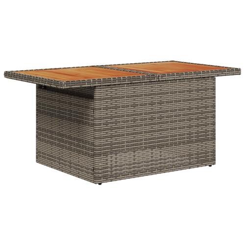9 Stykker Have Sofa Sæt med Puder Grå Poly Rattan, 2-Sæders Have Sofa med Opbevaring & Puder Grå Poly Rattan