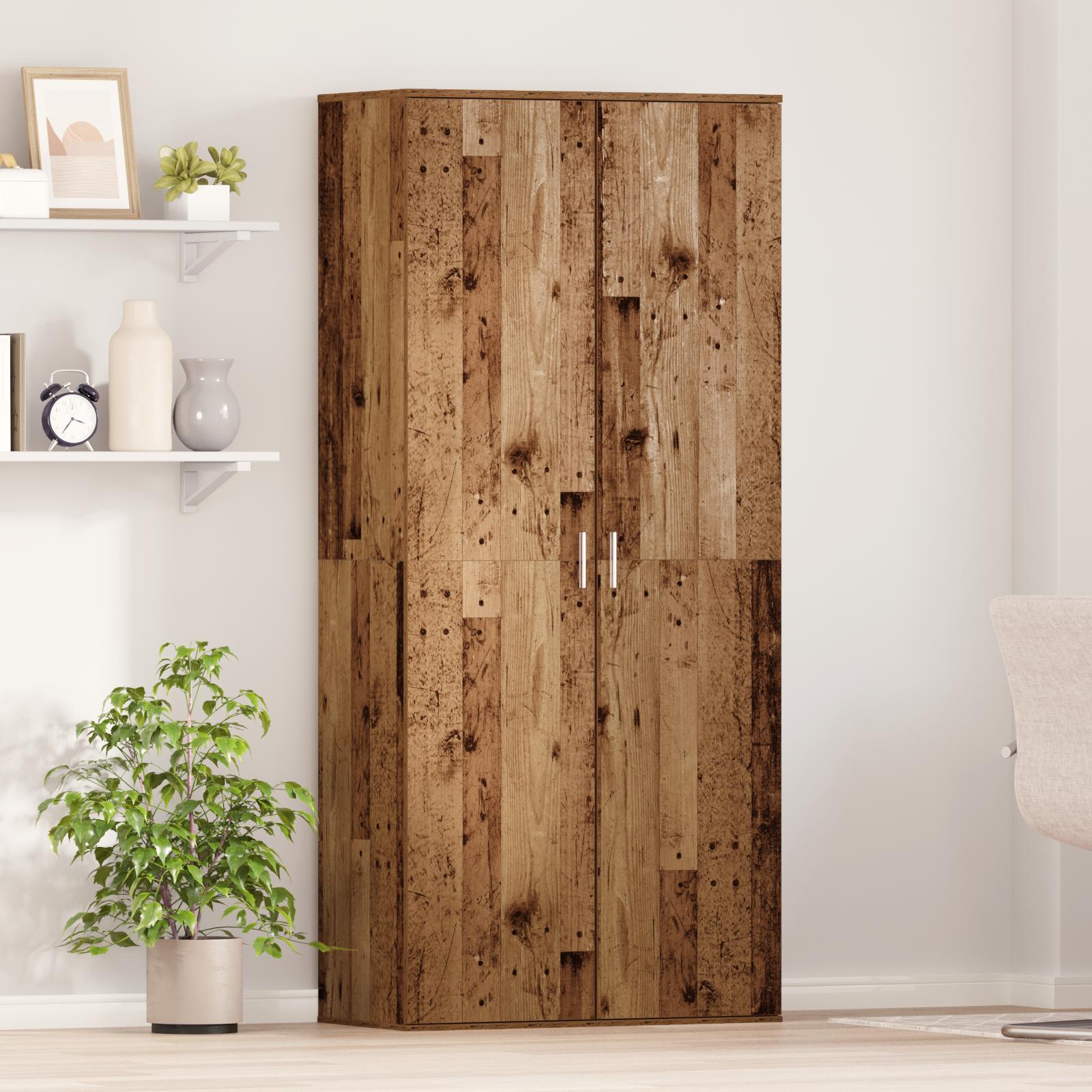 Highboard Old Wood 80x39x178 cm Massivt træ