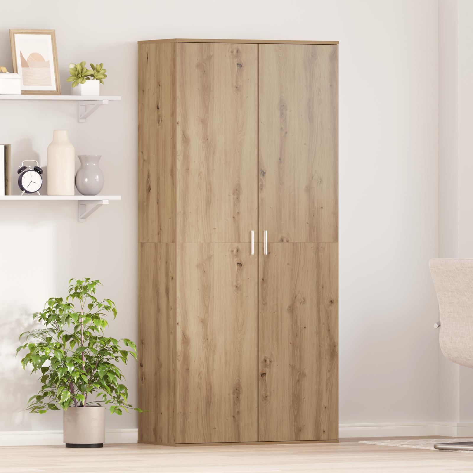 Højskab med hylde artisan eg 80 x 39 x 178 cm Konstrueret træ billede