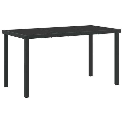 5-personers have spisebord sæt med puder sort poly rattan, havebord sort 140x80x73 cm hærdet glas