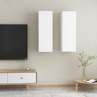 Tv-borde 2 stk. 30,5x30x90 cm konstrueret træ hvid