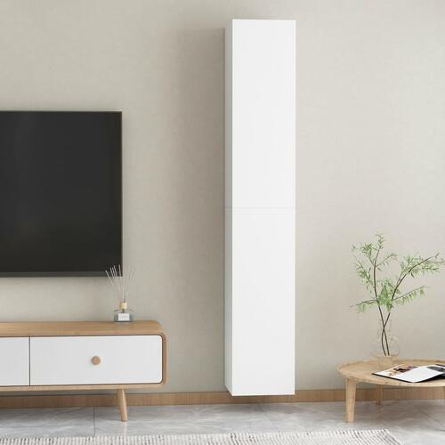 Tv-borde 2 stk. 30,5x30x90 cm konstrueret træ hvid
