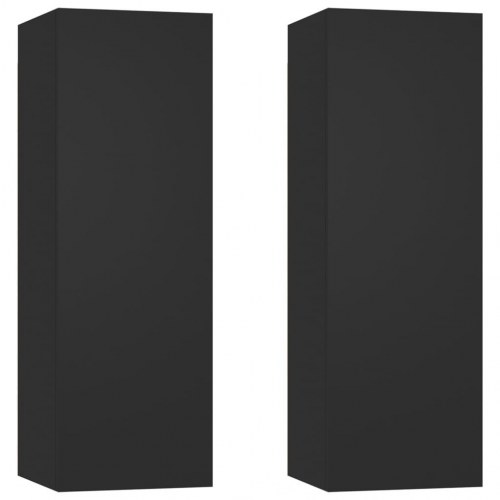 Tv-borde 2 stk. 30,5x30x90 cm konstrueret træ sort
