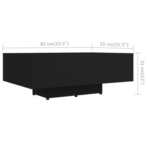 Sofabord 85x55x31 cm konstrueret træ sort
