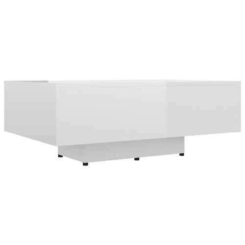 Sofabord 85x55x31 cm konstrueret træ hvid højglans