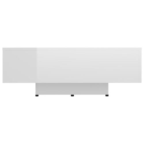 Sofabord 85x55x31 cm konstrueret træ hvid højglans
