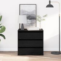 Hjørneskuffe Sort Eg 60x41x58 cm Konstrueret Træ