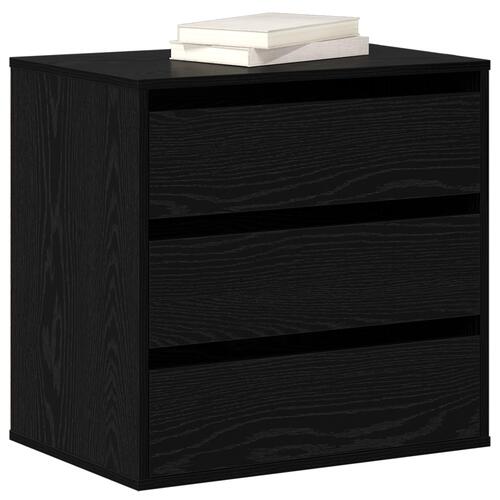 Hjørneskuffe Sort Eg 60x41x58 cm Konstrueret Træ