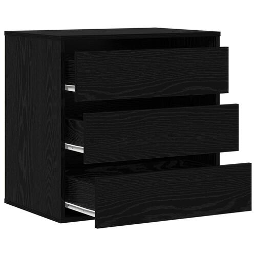 Hjørneskuffe Sort Eg 60x41x58 cm Konstrueret Træ