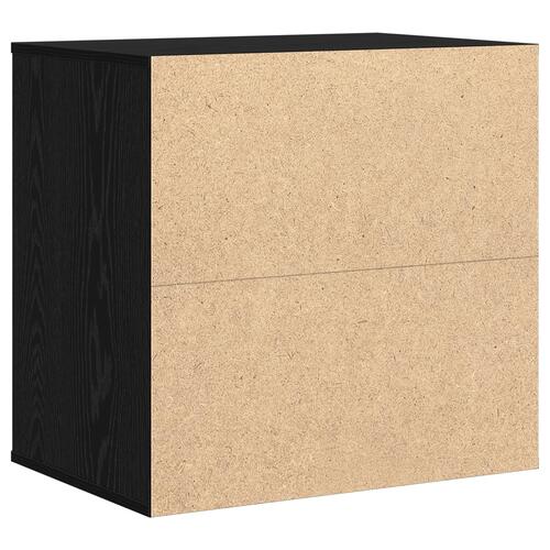 Hjørneskuffe Sort Eg 60x41x58 cm Konstrueret Træ