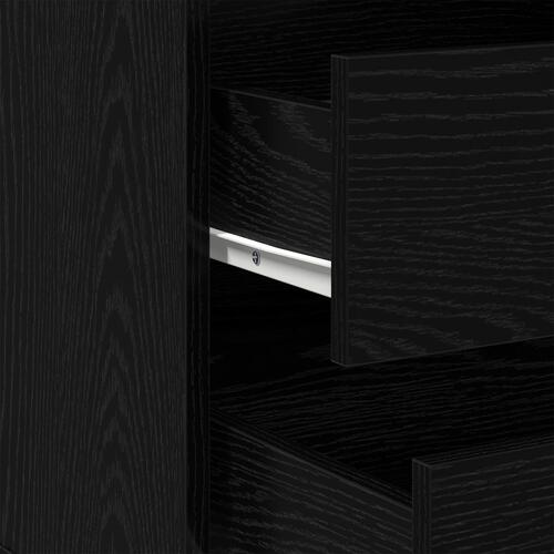 Hjørneskuffe Sort Eg 60x41x58 cm Konstrueret Træ