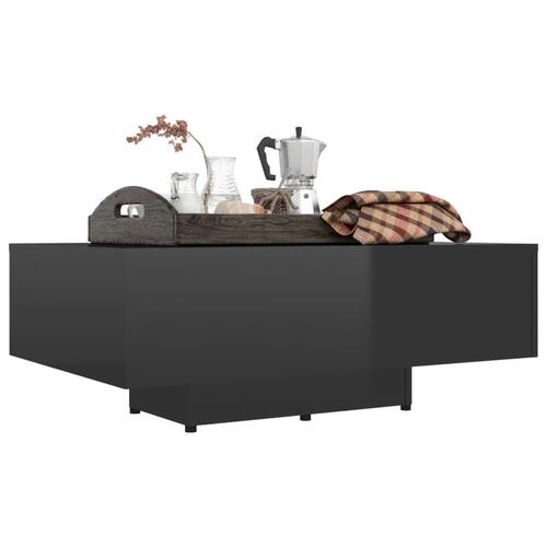 Sofabord 85x55x31 cm spånplade sort højglans