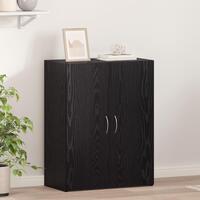 Kontorskab Sort egetræ 60x32x77.5 cm Konstrueret træ