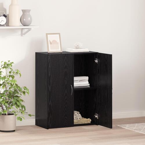 Kontorskab Sort egetræ 60x32x77.5 cm Konstrueret træ