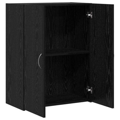 Kontorskab Sort egetræ 60x32x77.5 cm Konstrueret træ