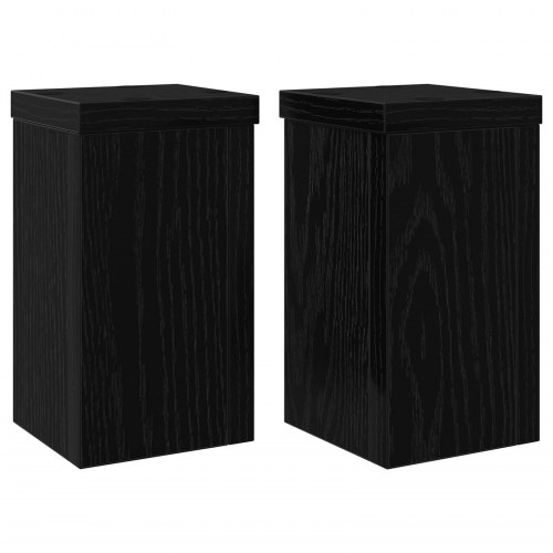 Sort Egetræ Planteholder Sæt af 2 Sort egetræ Træ 10 x 10 x 18 cm