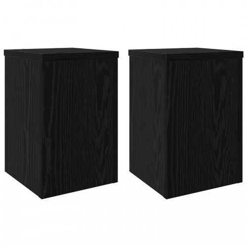 Planteholdere 2 stk Sort egetræ 20x20x30 cm Engineered Wood
