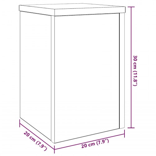 Planteholdere 2 stk Sort egetræ 20x20x30 cm Engineered Wood