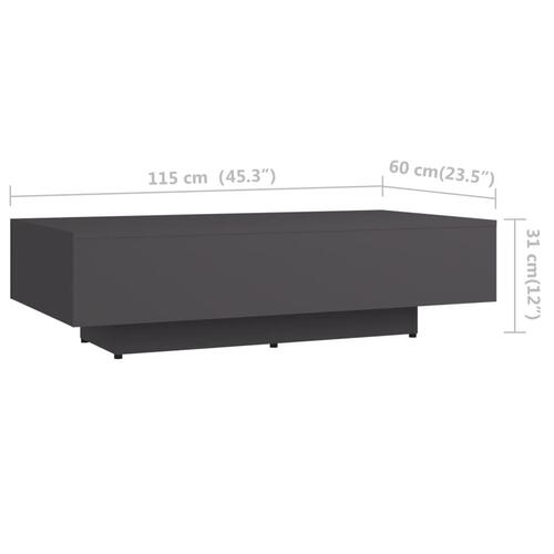 Sofabord 100x49,5x31 cm konstrueret træ grå