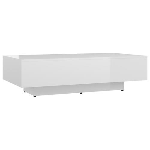 Sofabord 100x49,5x31 cm konstrueret træ hvid højglans