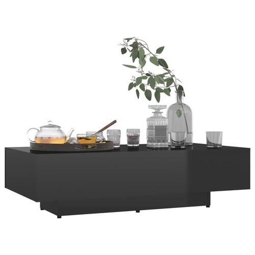 Sofabord 115x60x31 cm spånplade sort højglans