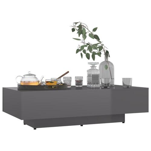 Sofabord 115x60x31 cm konstrueret træ grå højglans