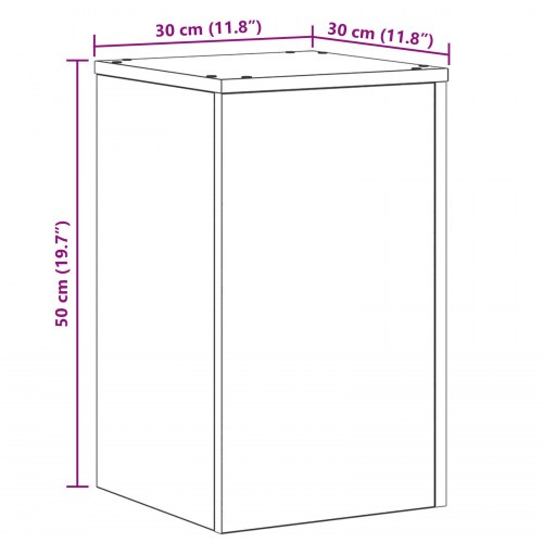 Planteholdere 2 stk Sort Egetræ 30x30x50 cm Ingeniørtræ