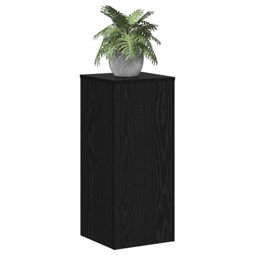 Planteskulpturer 2 stk Sort Eg 30x30x70 cm Ingeniørt Træ