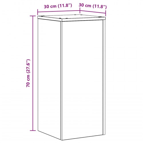 Planteskulpturer 2 stk Sort Eg 30x30x70 cm Ingeniørt Træ